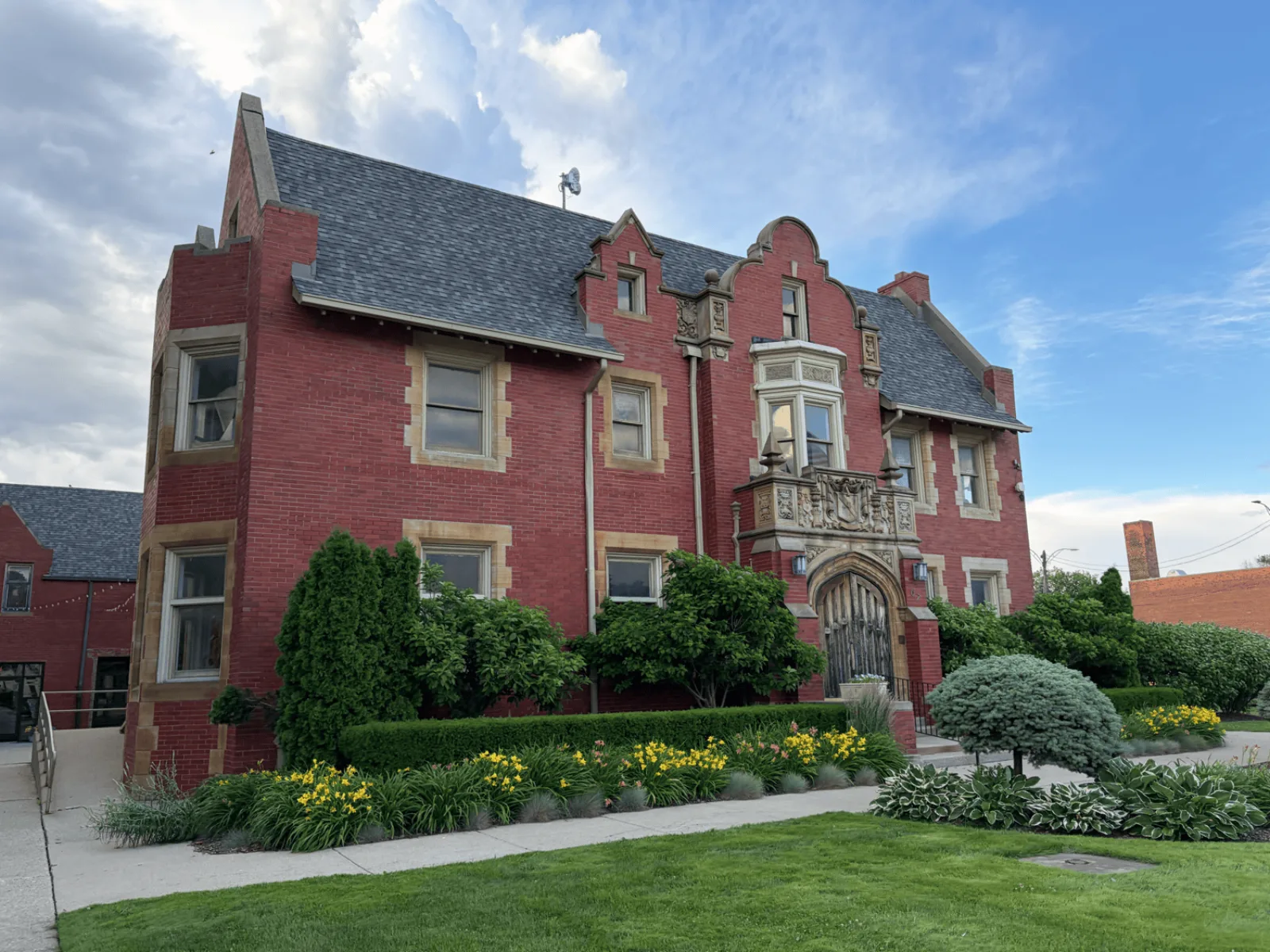 A historic red-brick Detroit mansion